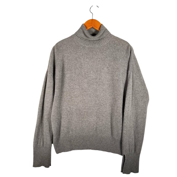 Oats Cashmere Sweaters - OATS CASHMERE Luxe Cashmere Candace Mock Neck Sweater in Taupe
